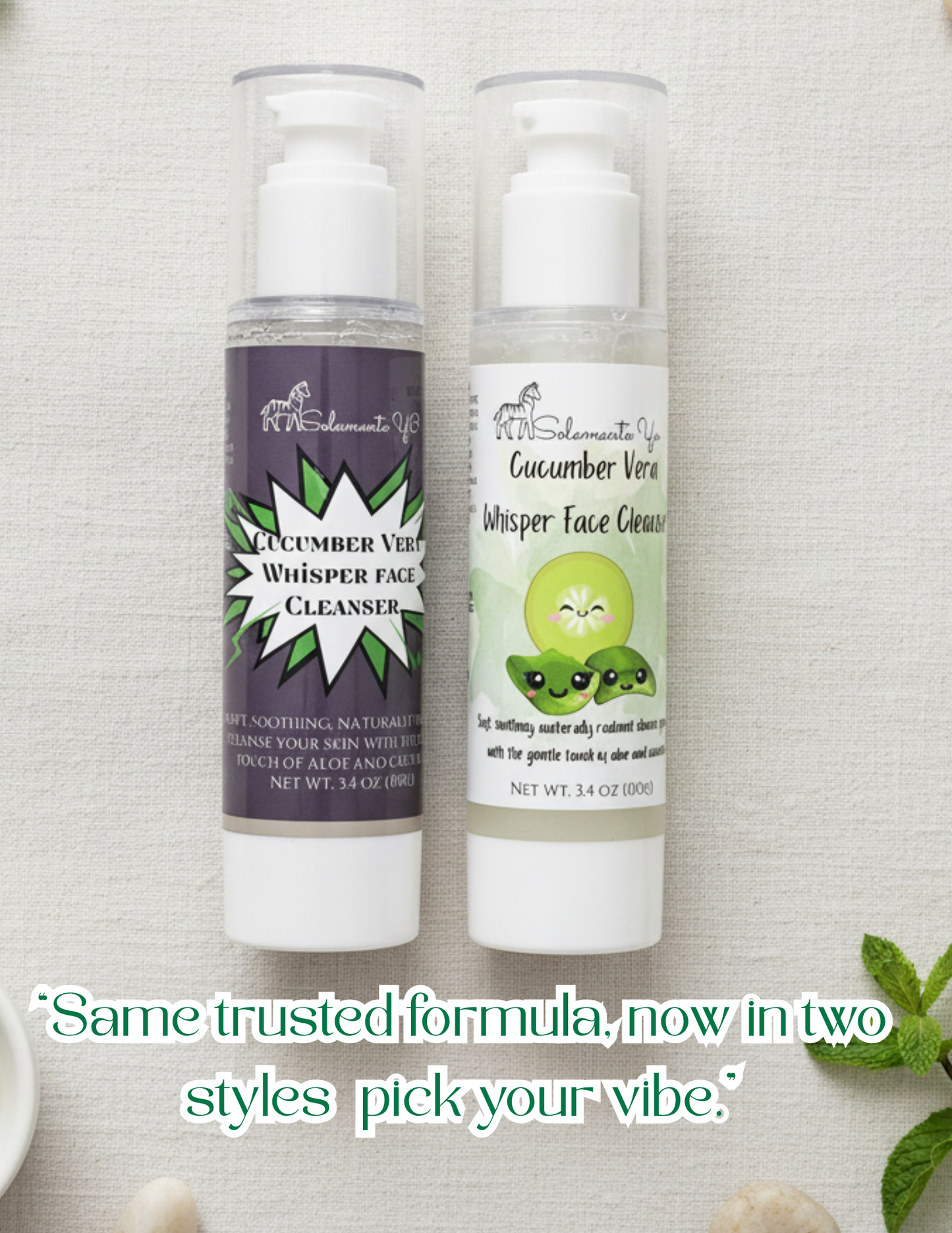 Cucumber Vera Whisper Cleanser – Gentle Face Wash for Sensitive Skin (Ages 13+)